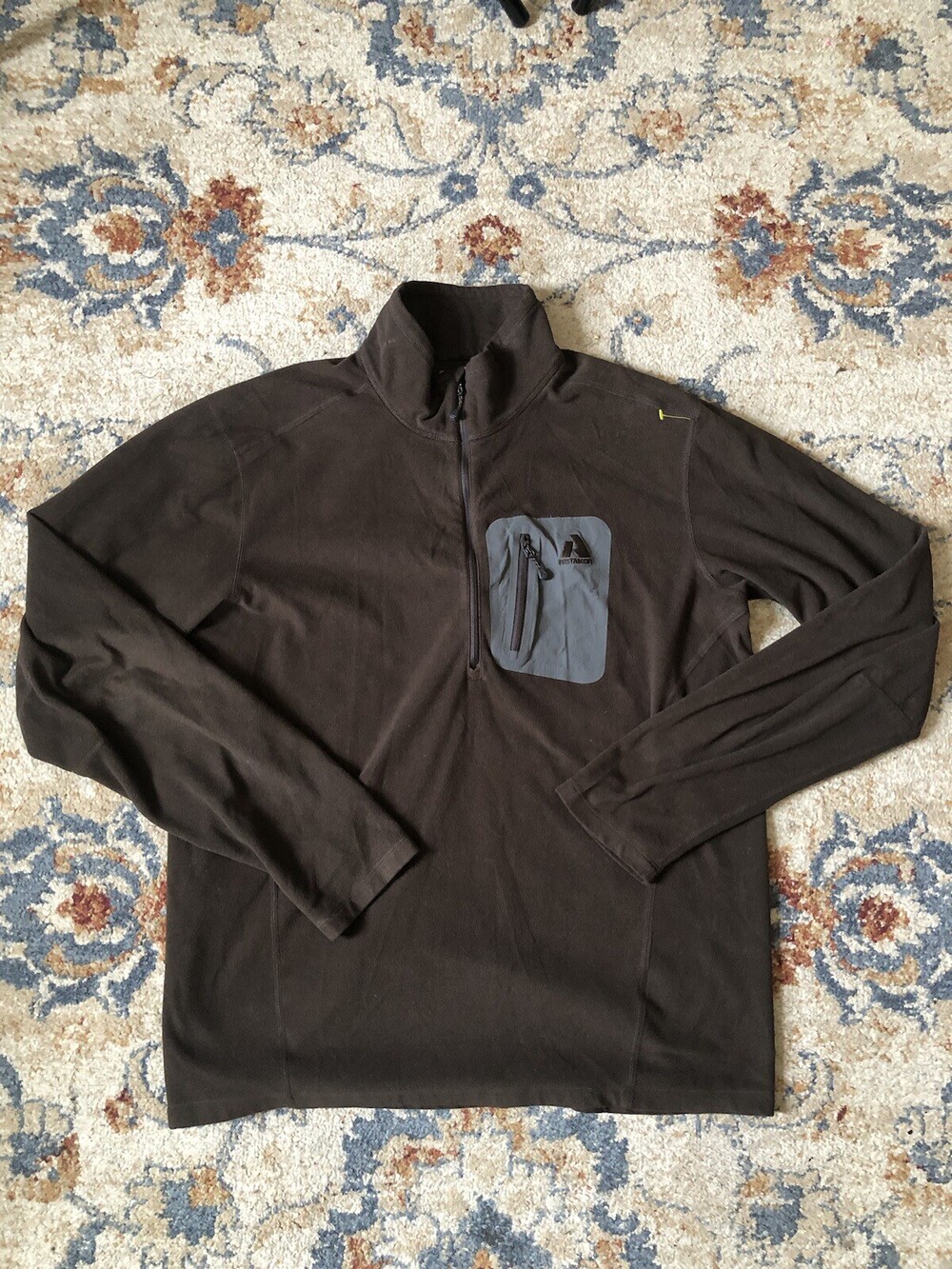 Eddie Bauer 1/4 Zip Pullover Long Sleeve Mens Large Brown First Ascent Fleece